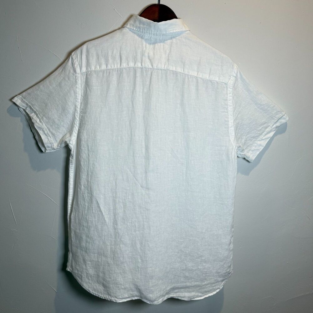 Porter and Ash White Linen Shirt Men's Size Large Beachy Neutral Casual Classic - Picture 6 of 16